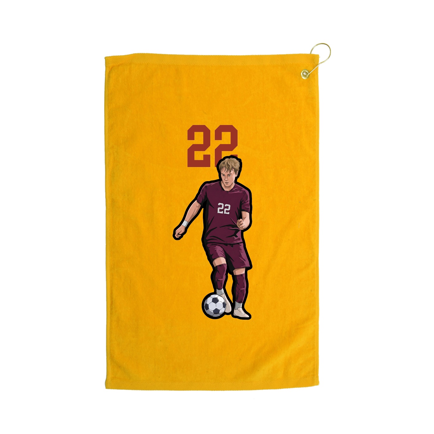 Golf Towel — Number Top in Gold
