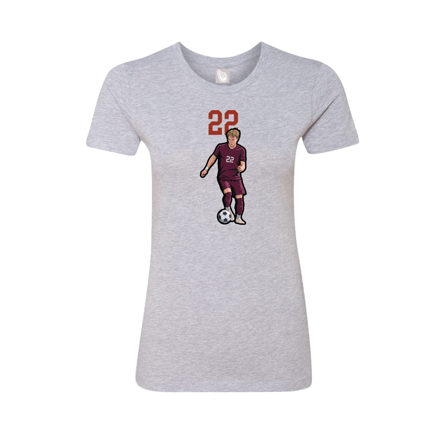 Fitted Women's Tee — Number Top in Grey