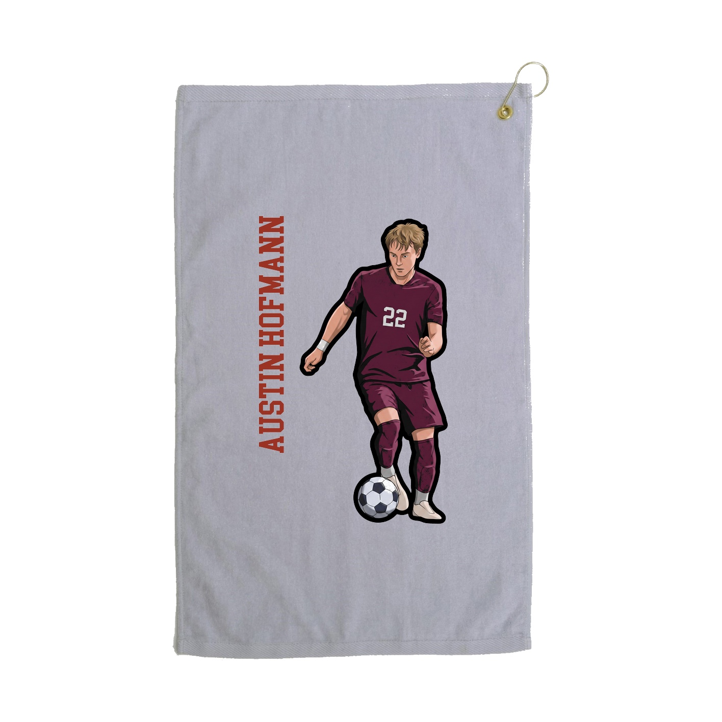 Golf Towel — Name Vertical in Grey