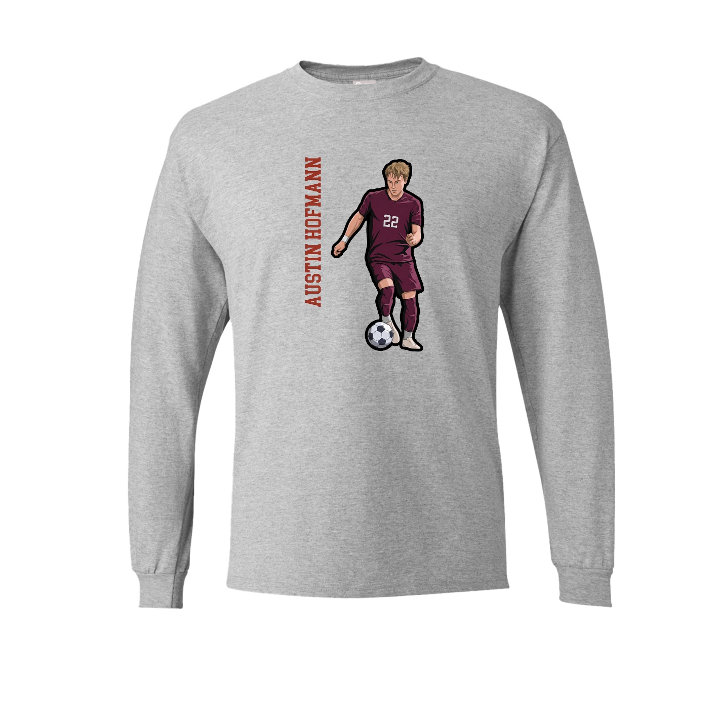 Long Sleeve Tee — Name Vertical in Grey