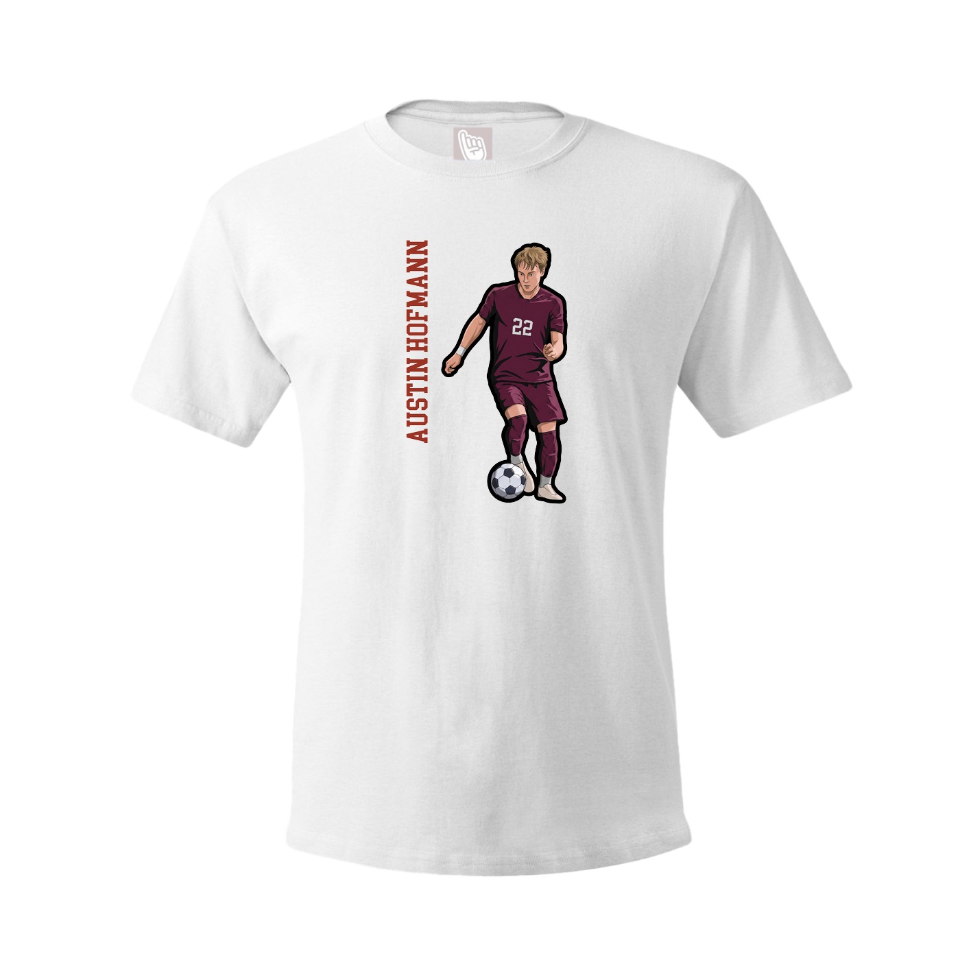 Youth Tee — Name Vertical in White