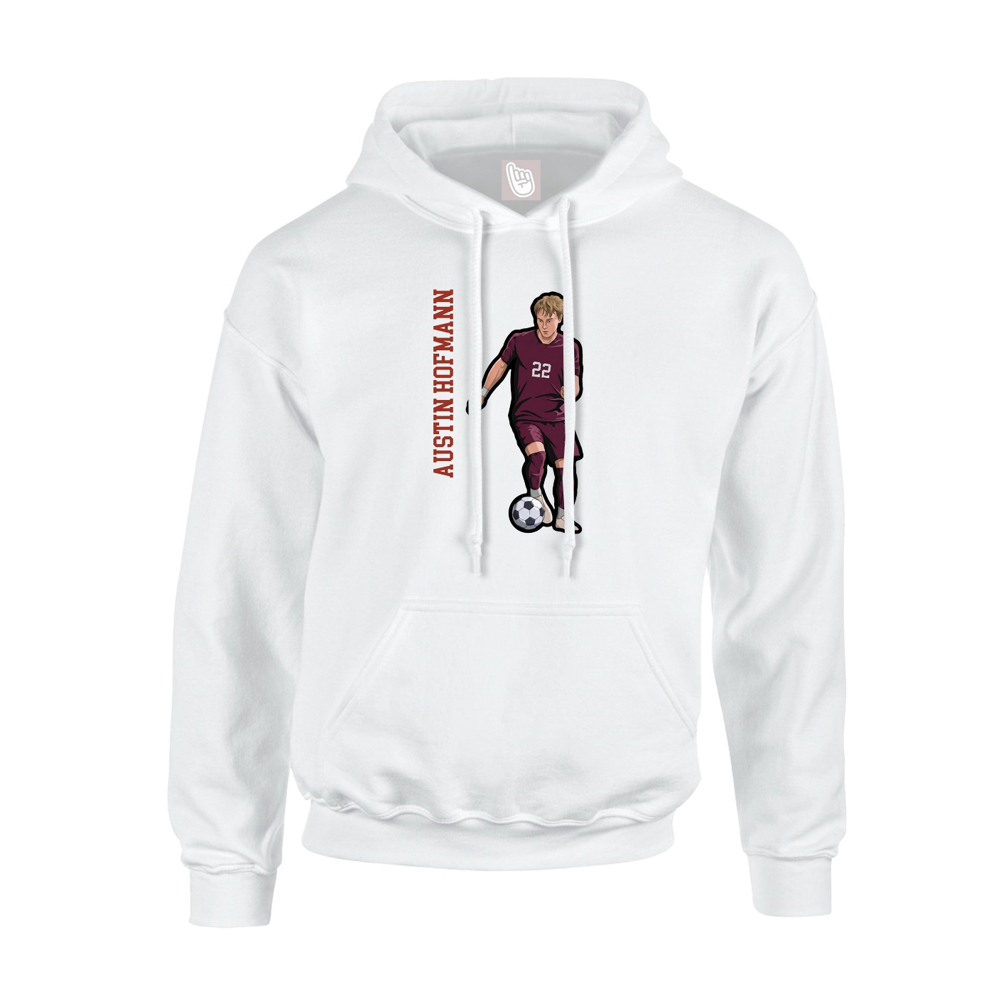 Hoodie — Name Vertical in White