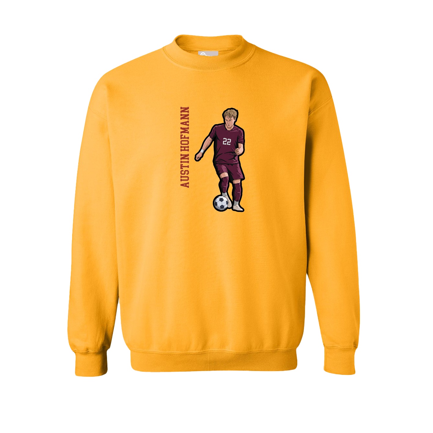 Fleece Crew — Name Vertical in Gold