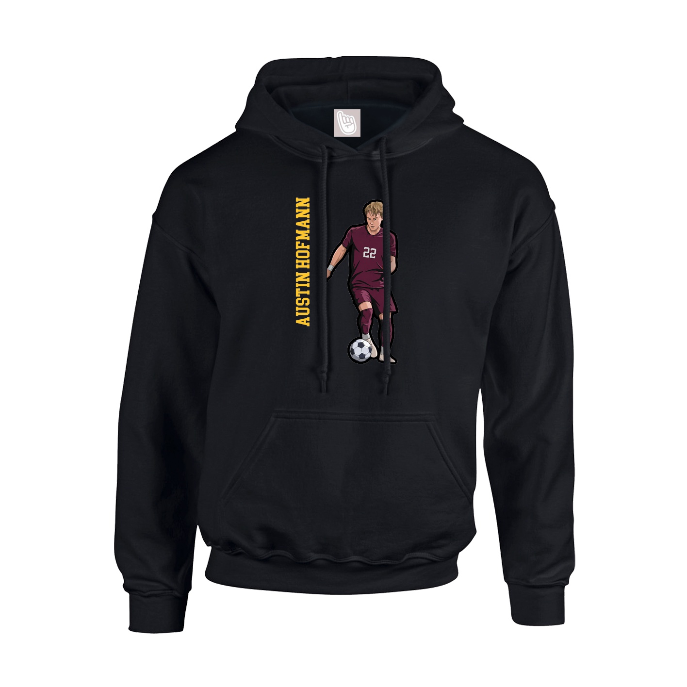 Youth Hoodie — Name Vertical in Black