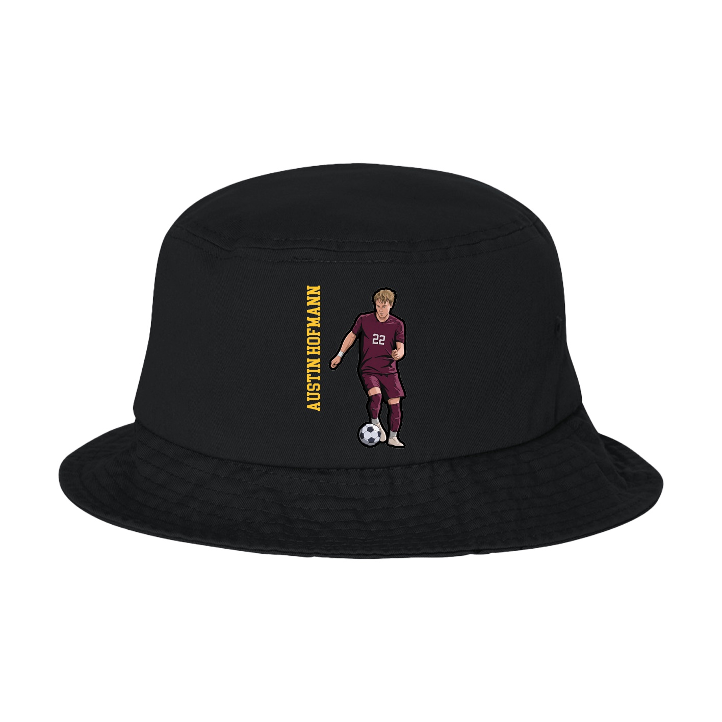 Bucket Cap — Name Vertical in Black