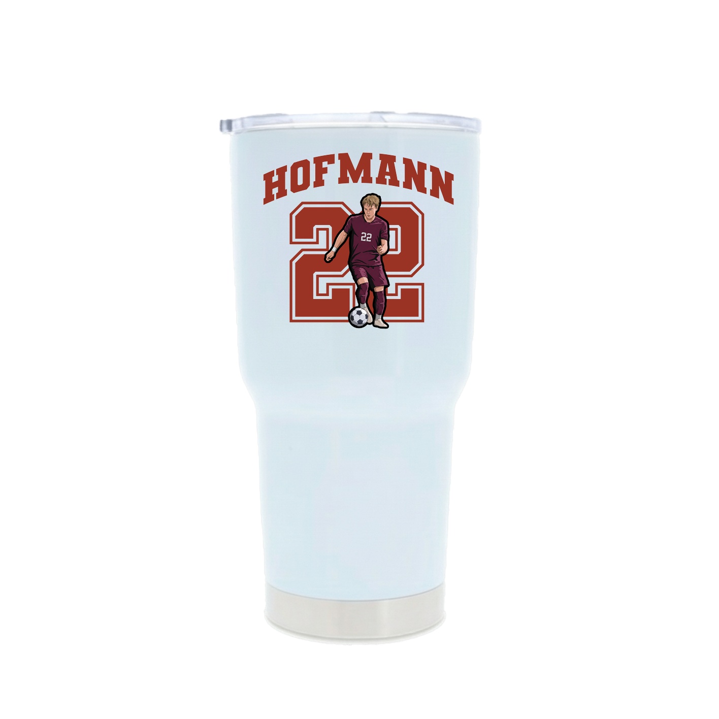30oz Stainless Steel Tumbler — Number in White