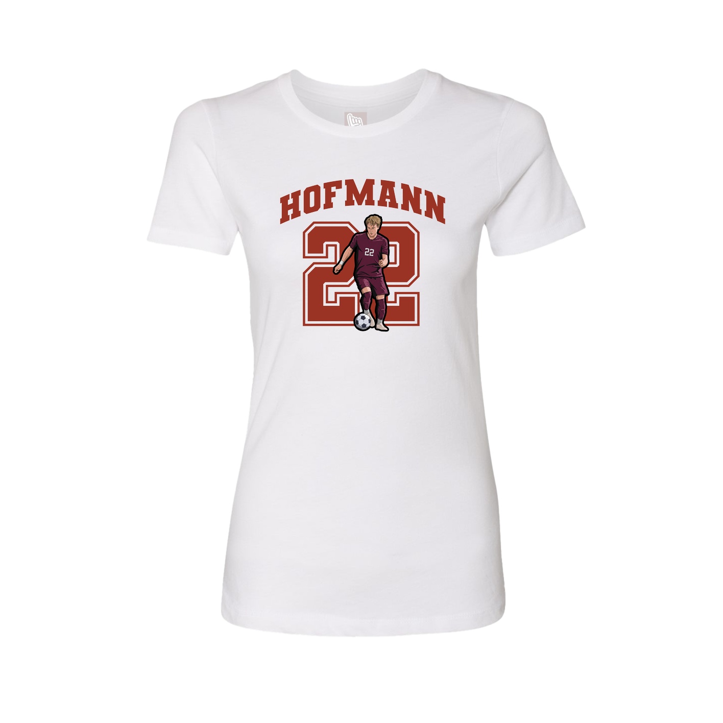 Fitted Women's Tee — Number in White