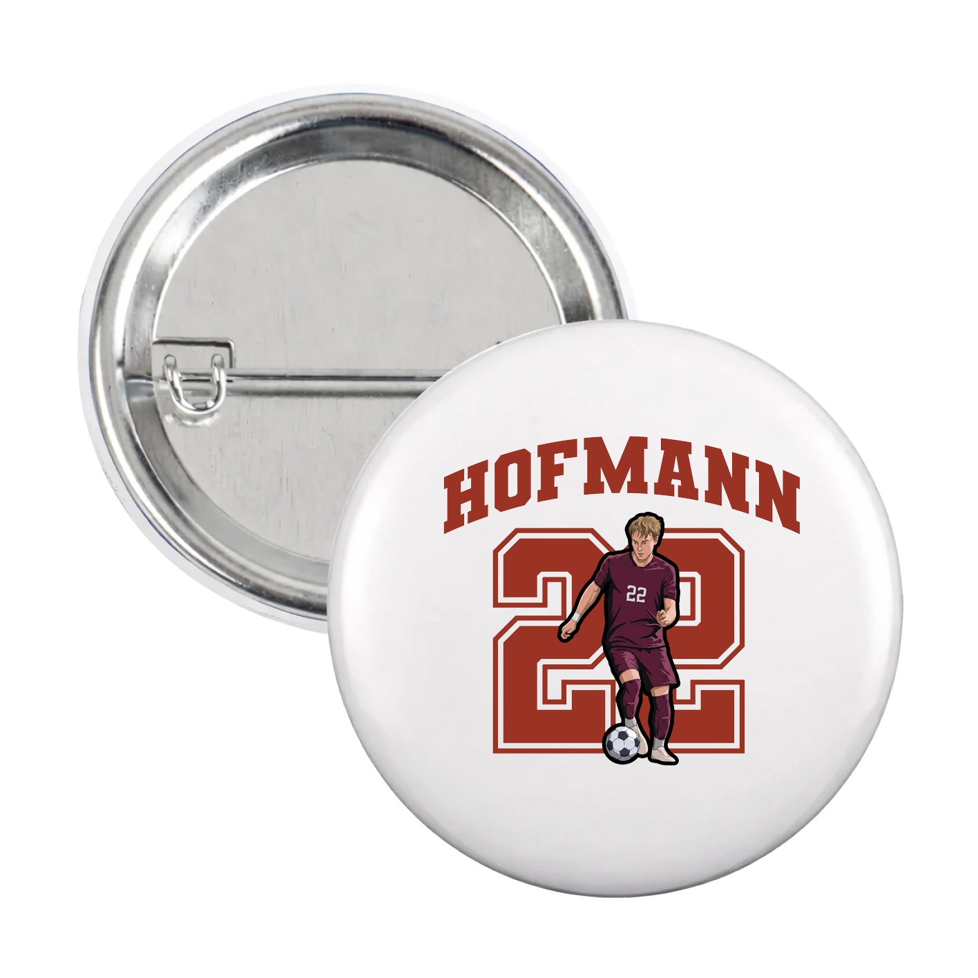Game Day Button — Number in White