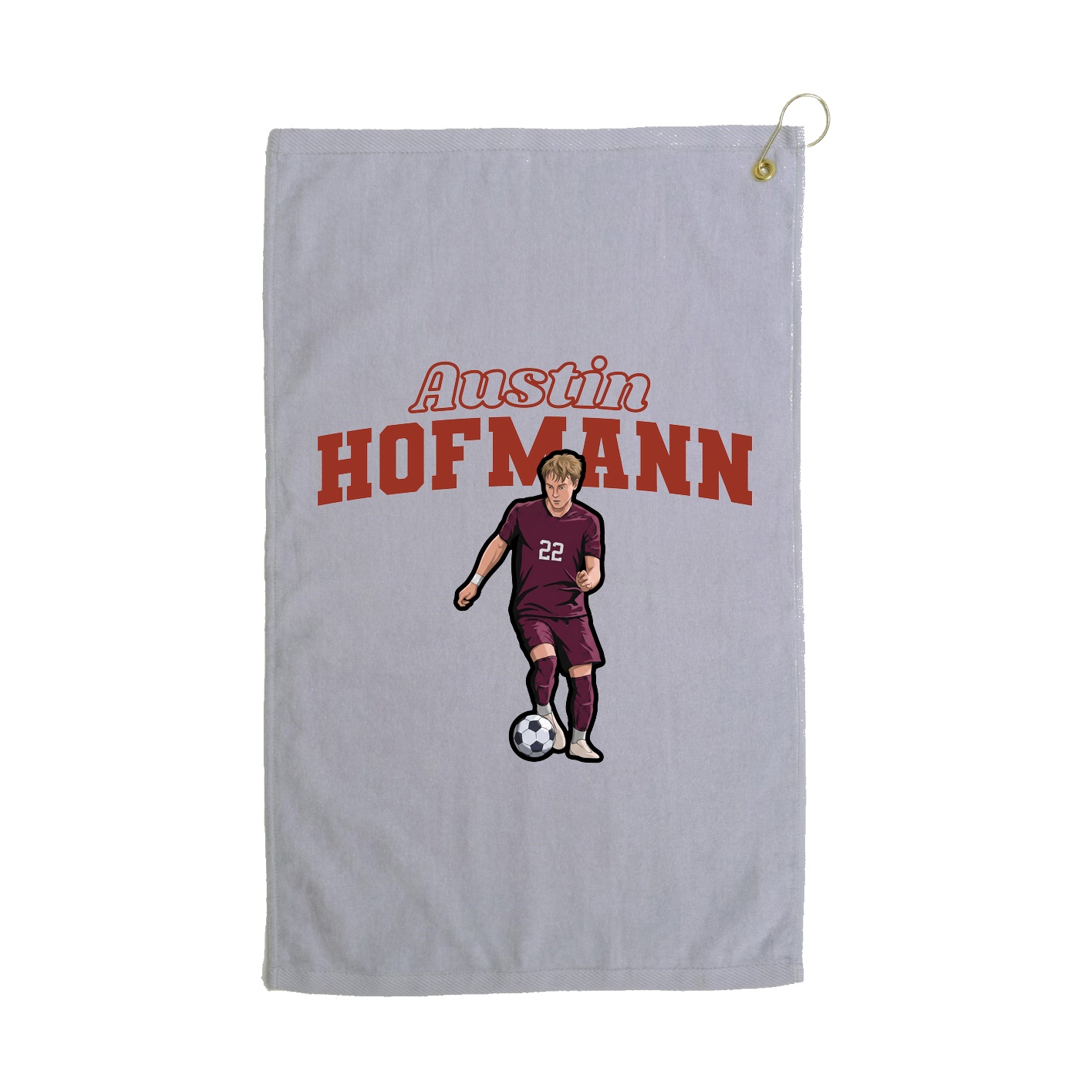 Golf Towel — Name Arch in Grey