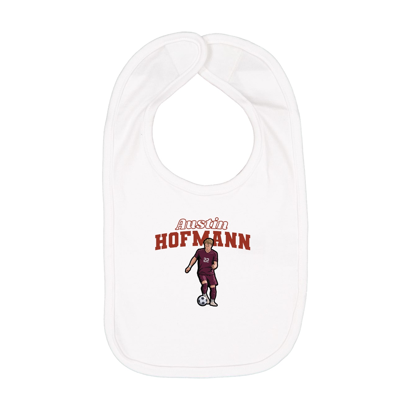 Infant Bib — Name Arch in White