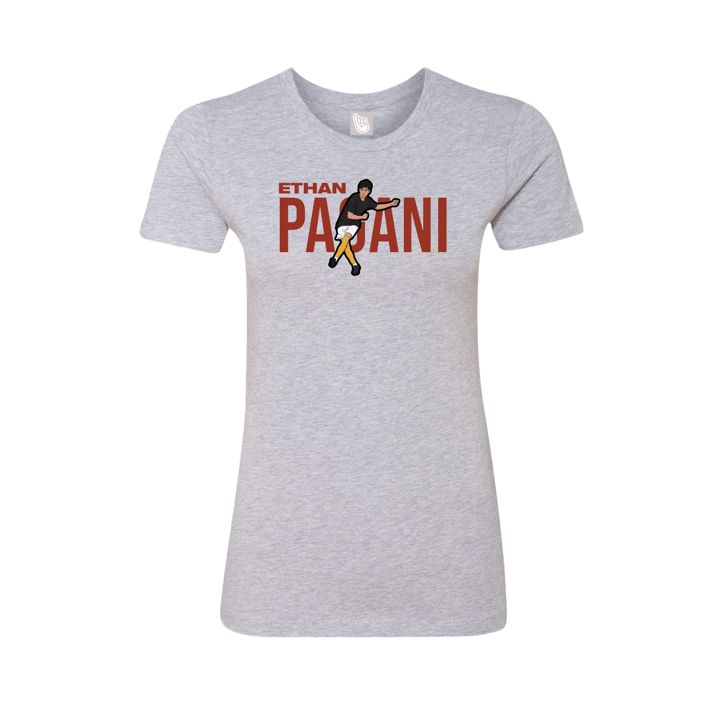 Fitted Women's Tee — Player Name in Grey