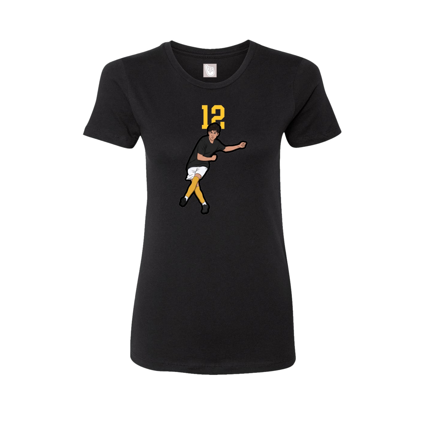 Fitted Women's Tee — Number Top in Black