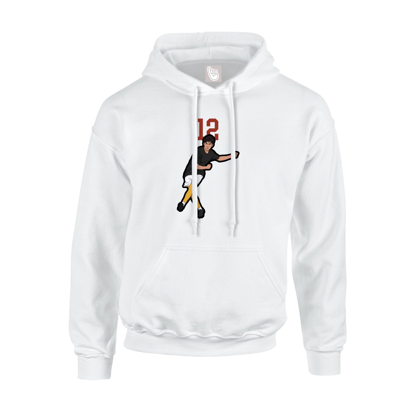 Youth Hoodie — Number Top in White