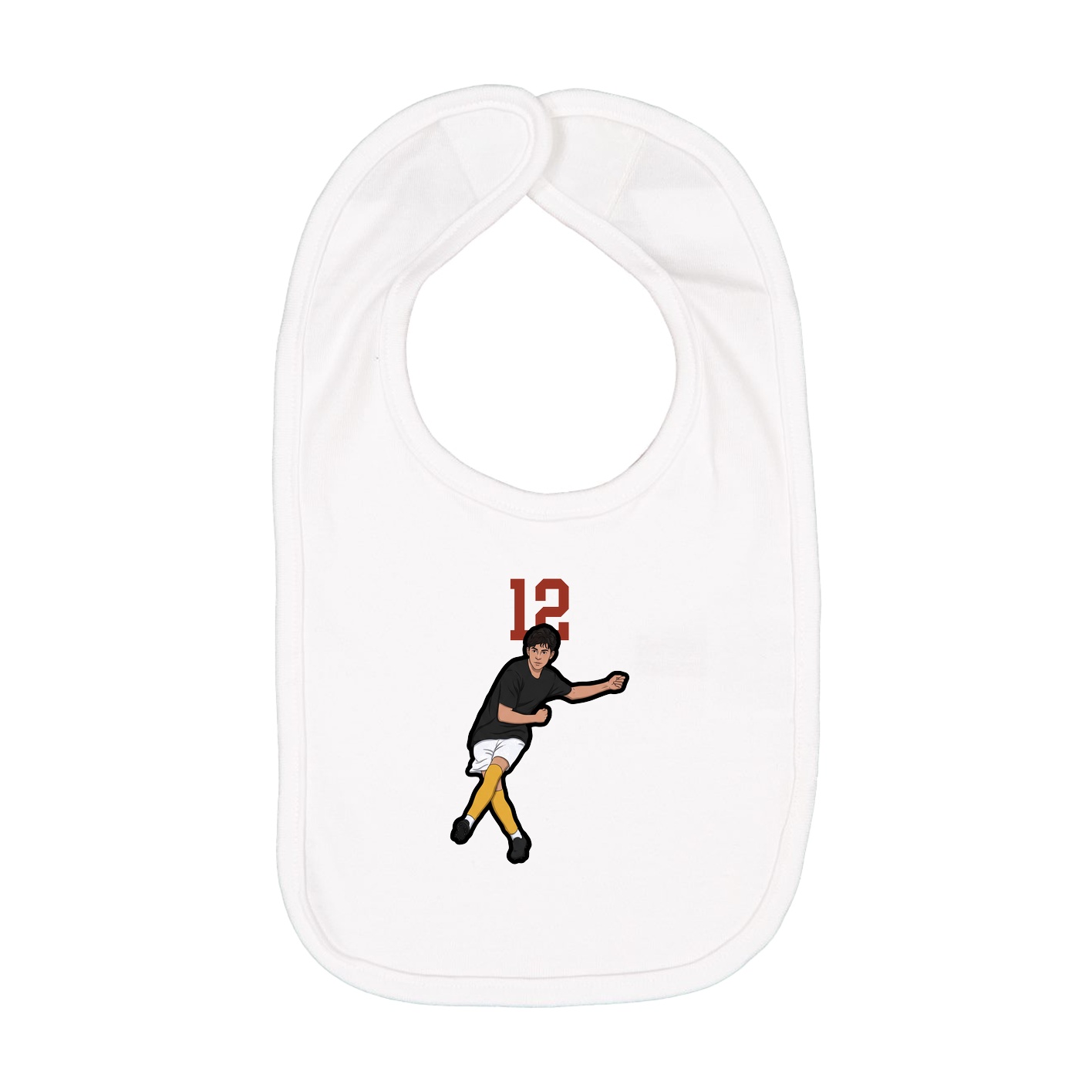 Infant Bib — Number Top in White
