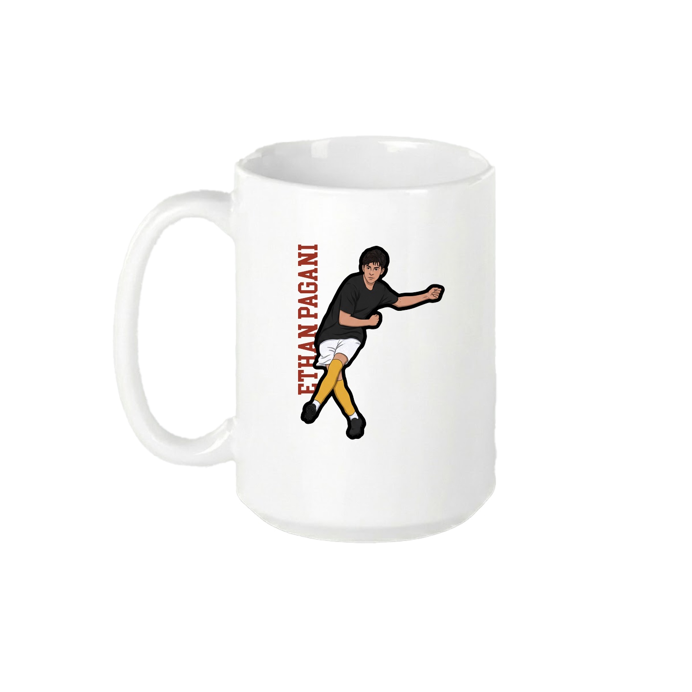 15oz Coffee Mug — Name Vertical in White