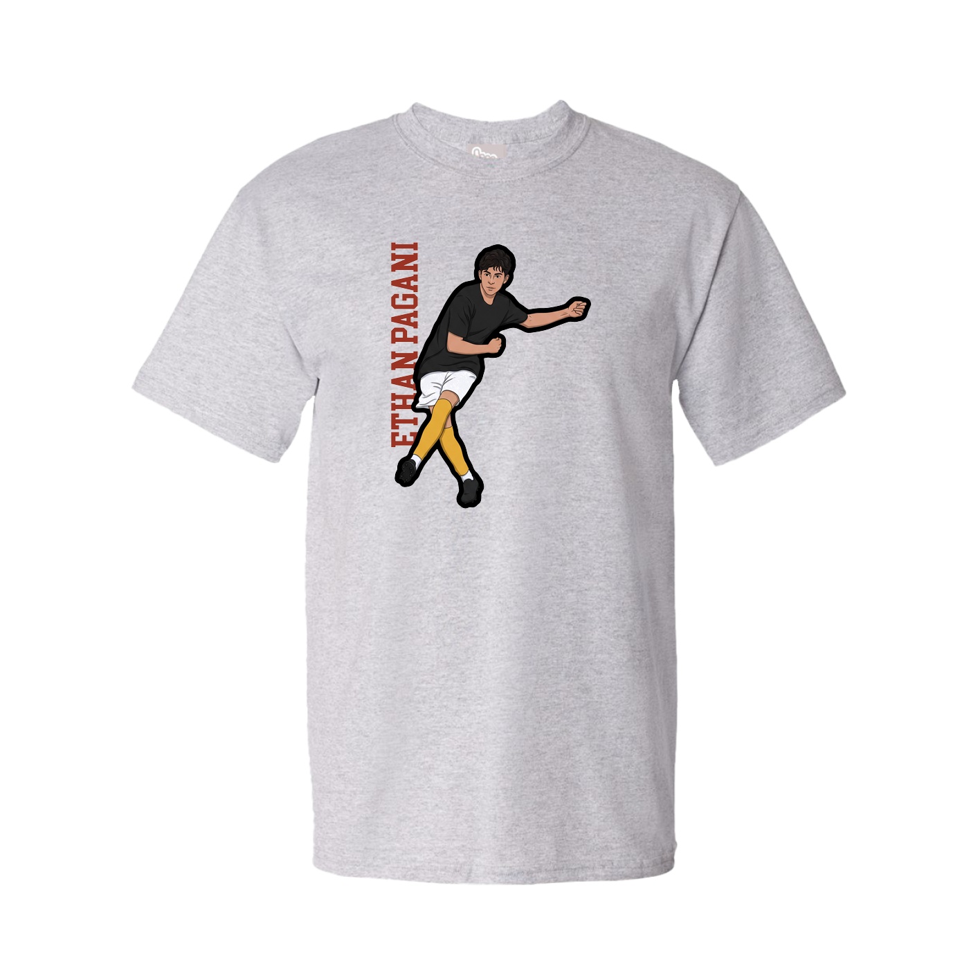 Tee — Name Vertical in Grey