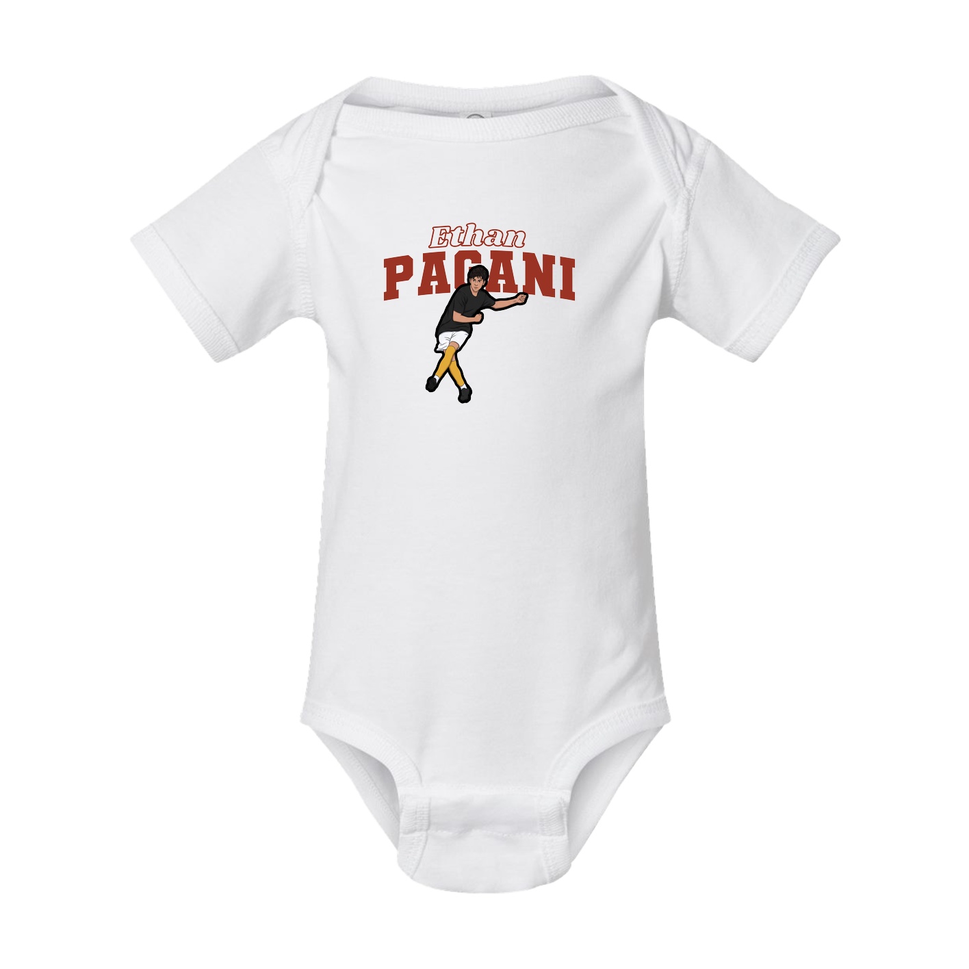 Baby Onesie — Name Arch in White