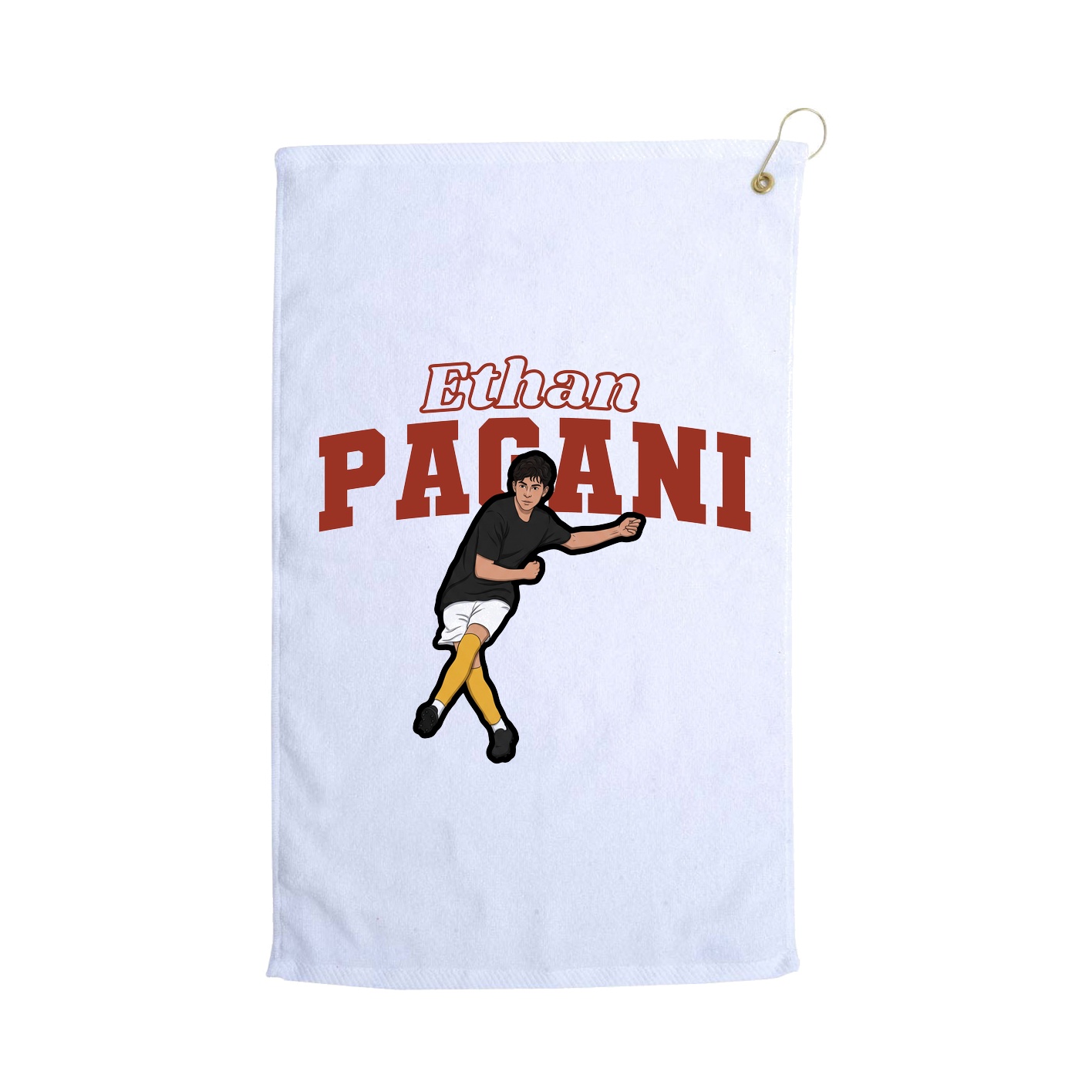 Golf Towel — Name Arch in White