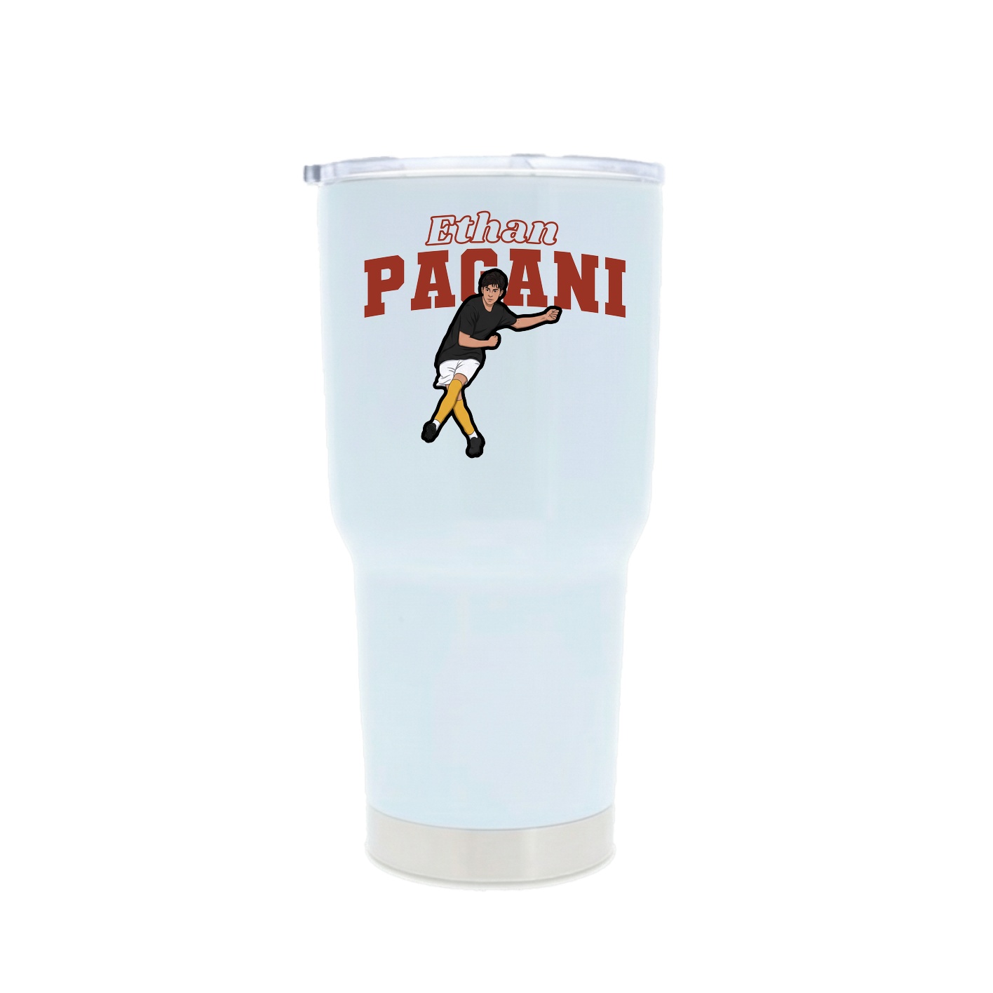 30oz Stainless Steel Tumbler — Name Arch in White