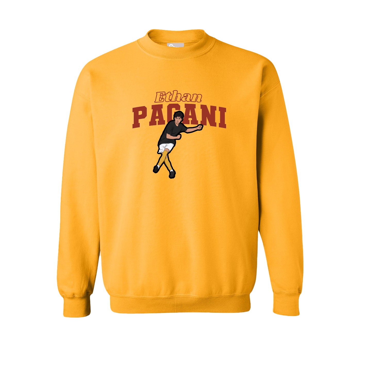 Fleece Crew — Name Arch in Gold