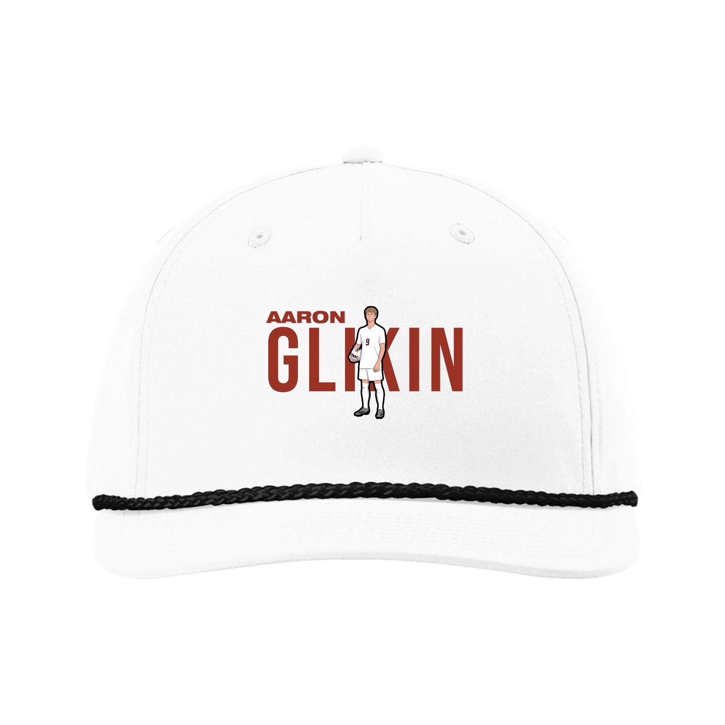 Five-Panel Classic Rope Cap — Player Name in White
