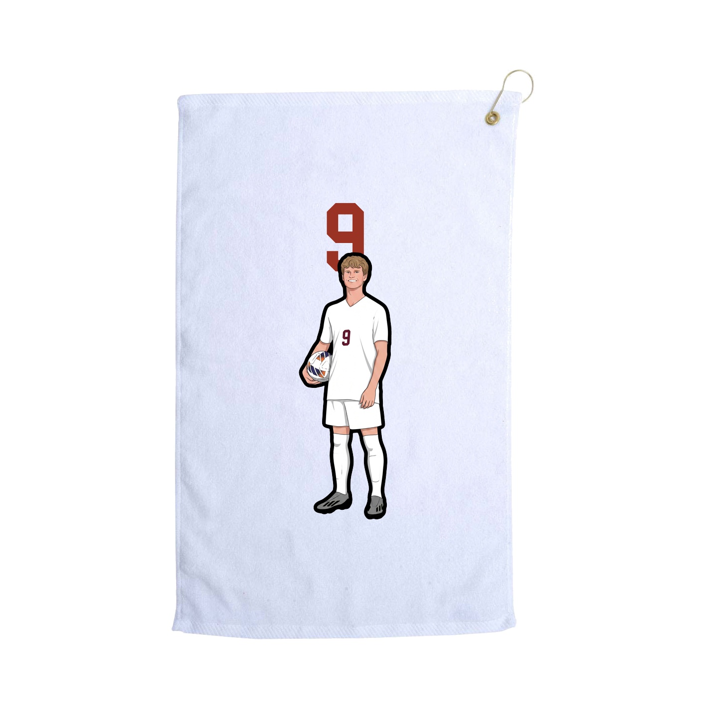 Golf Towel — Number Top in White