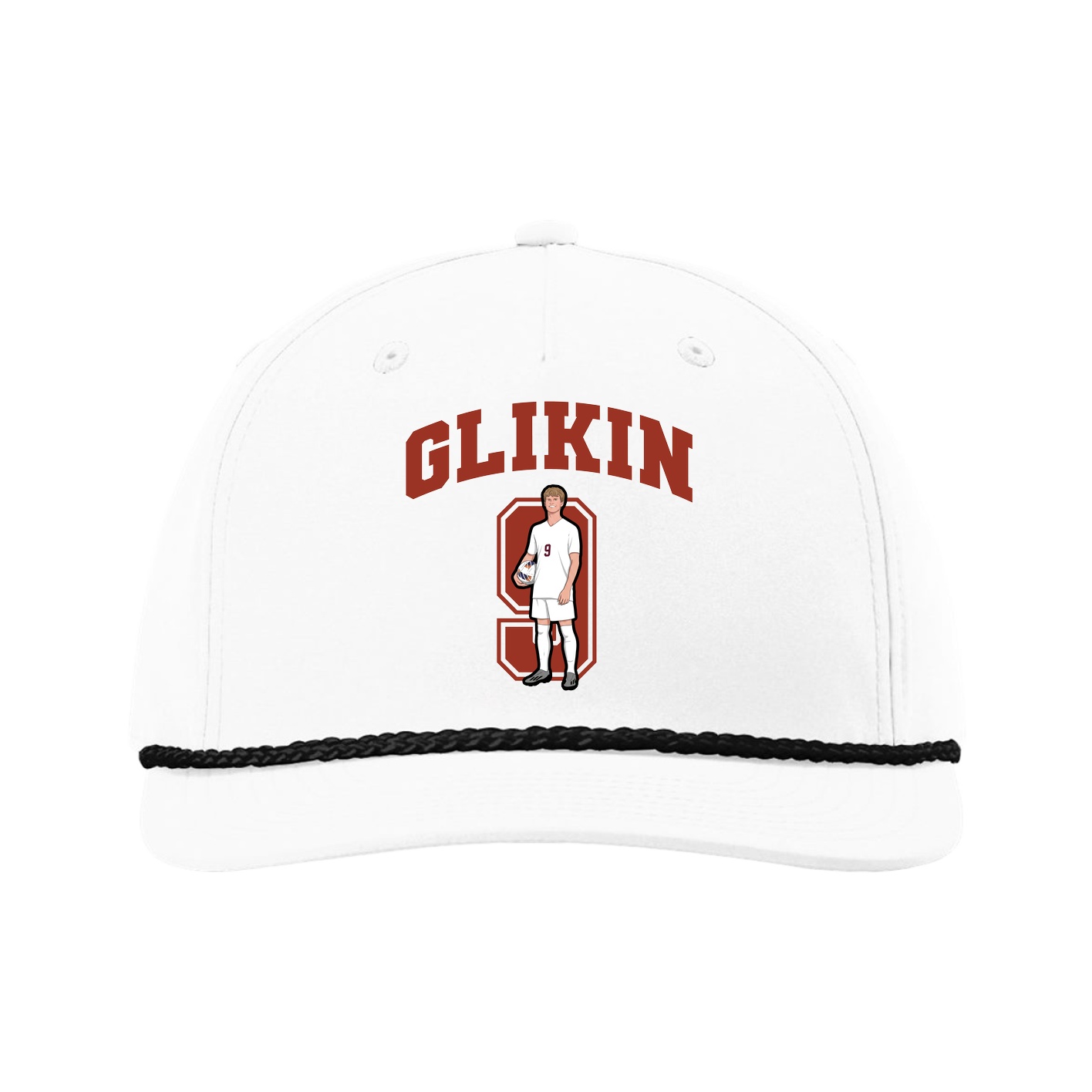 Five-Panel Classic Rope Cap — Number in White