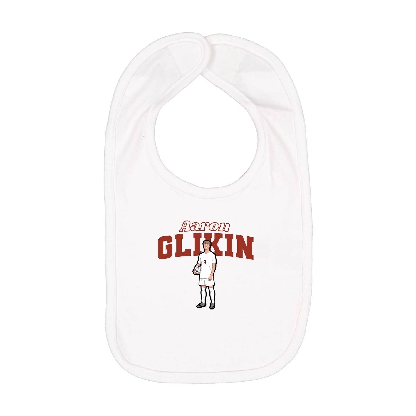 Infant Bib — Name Arch in White