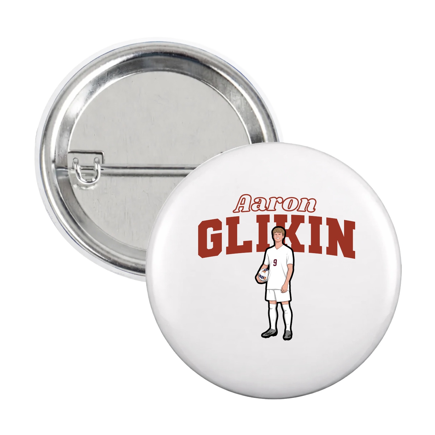 Game Day Button — Name Arch in White