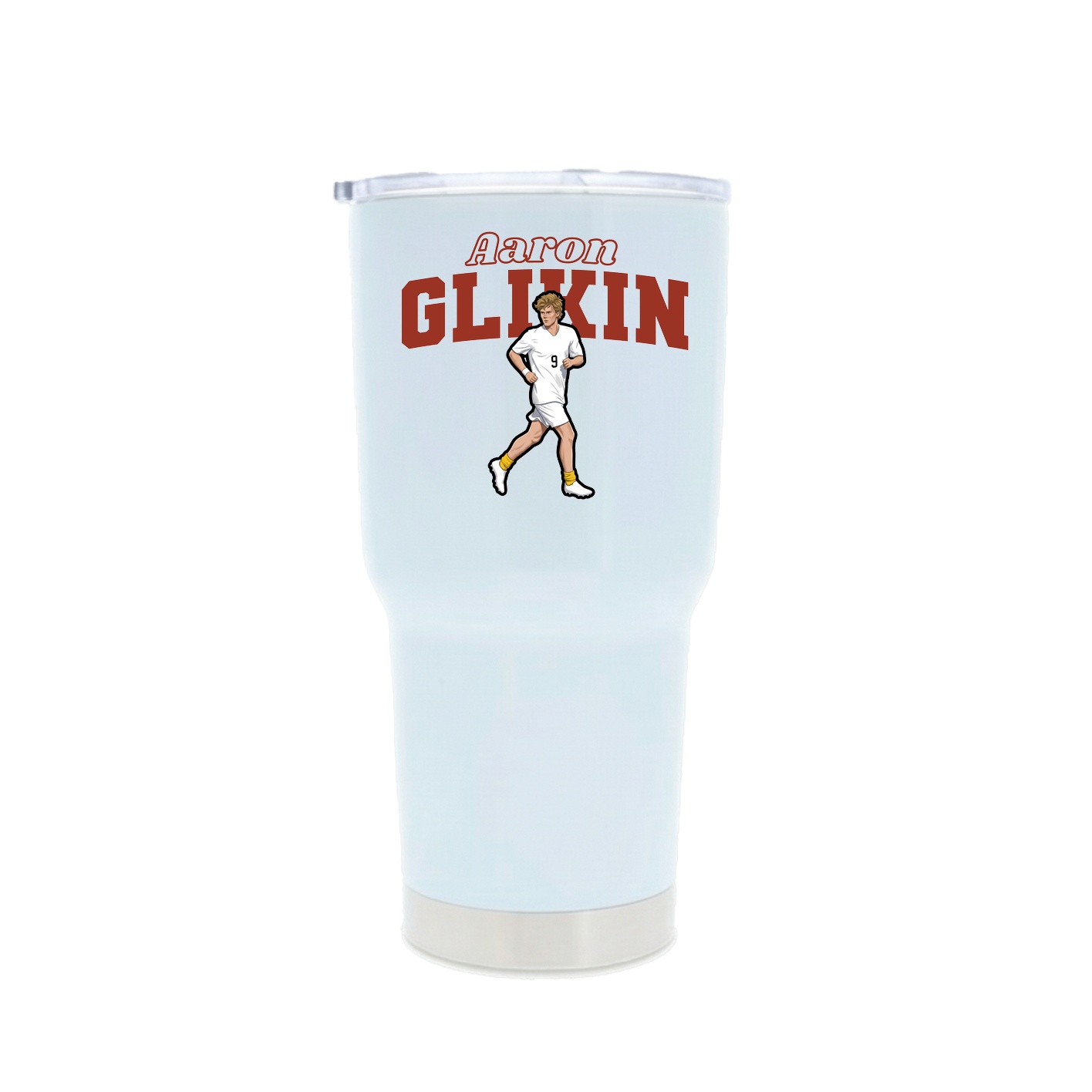 30oz Stainless Steel Tumbler — Name Arch in White