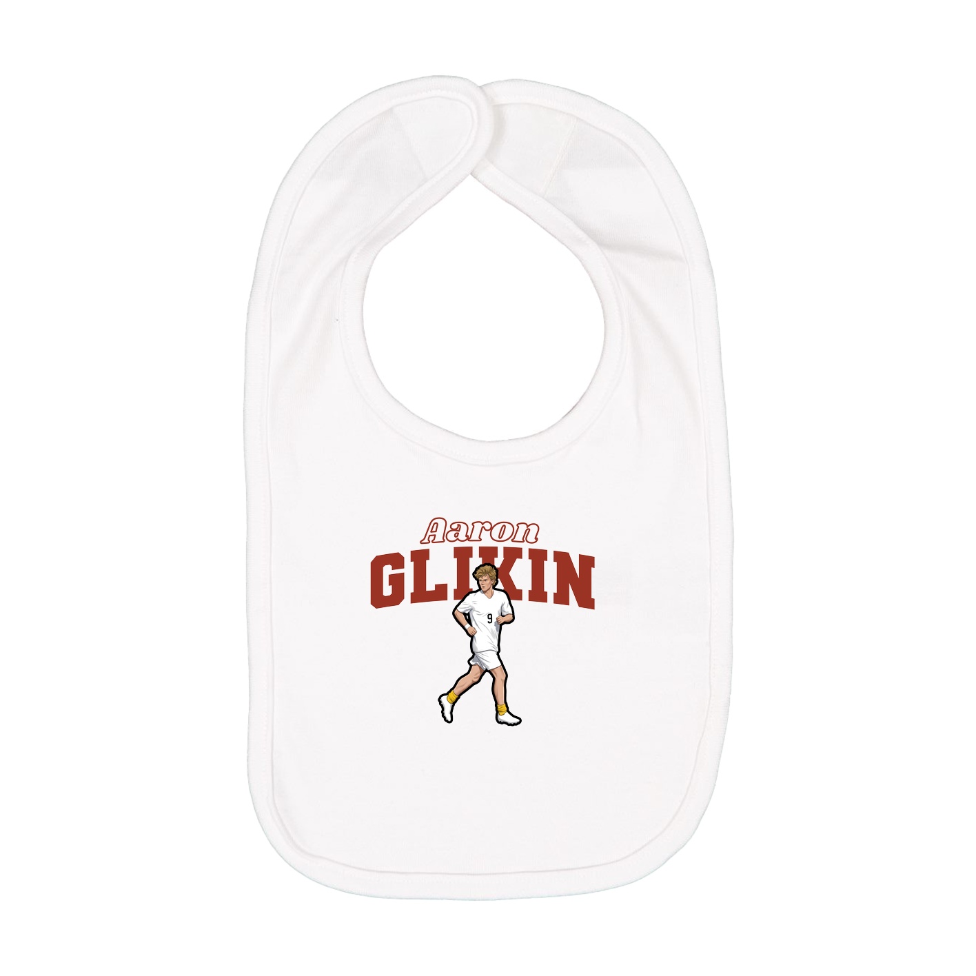 Infant Bib — Name Arch in White