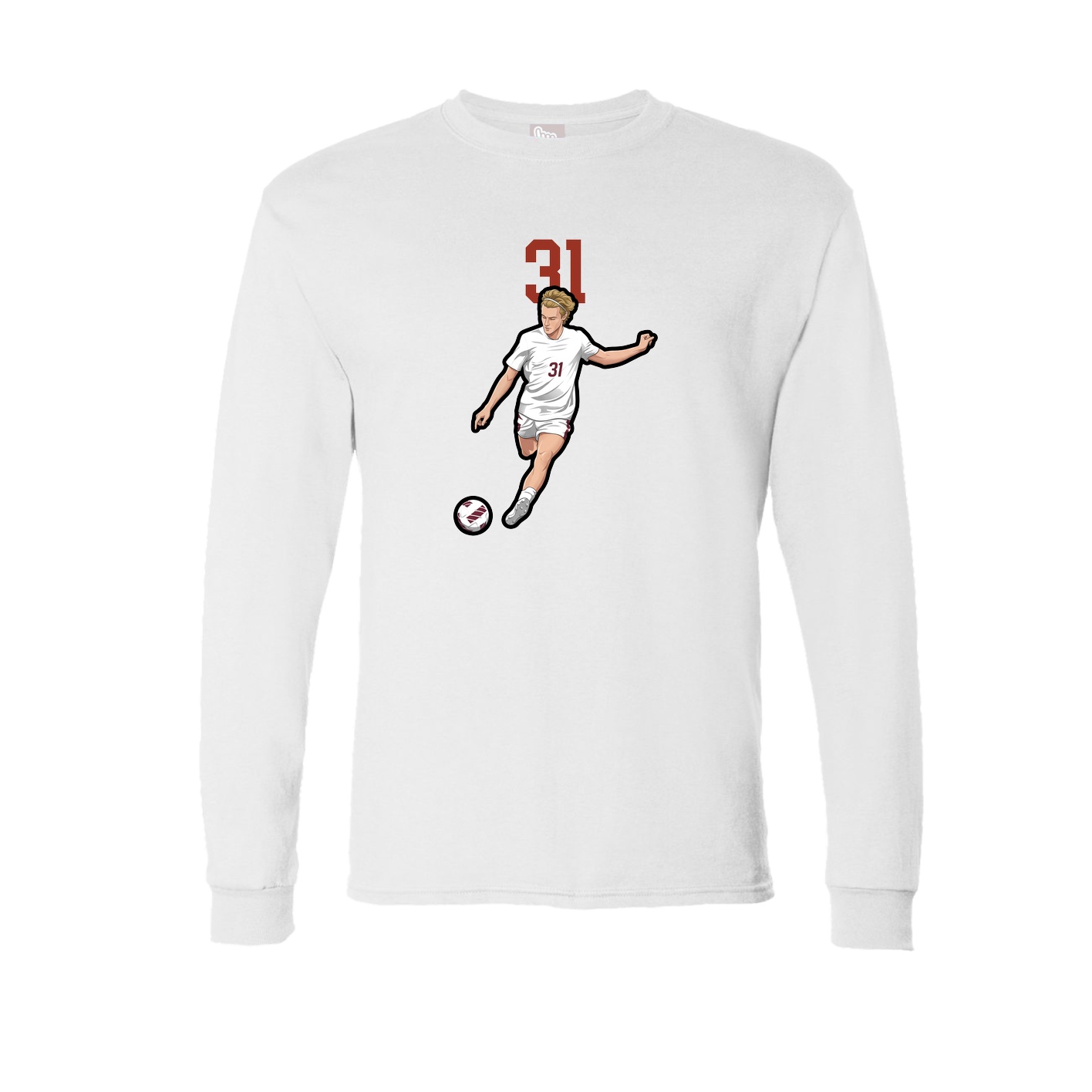 Long Sleeve Tee — Number Top in White