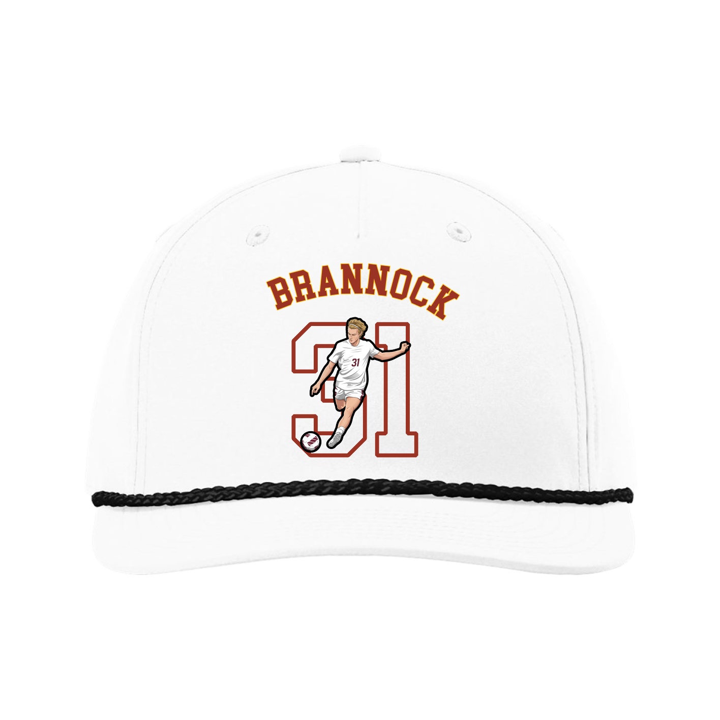 Five-Panel Classic Rope Cap — Shirsey Arch in White
