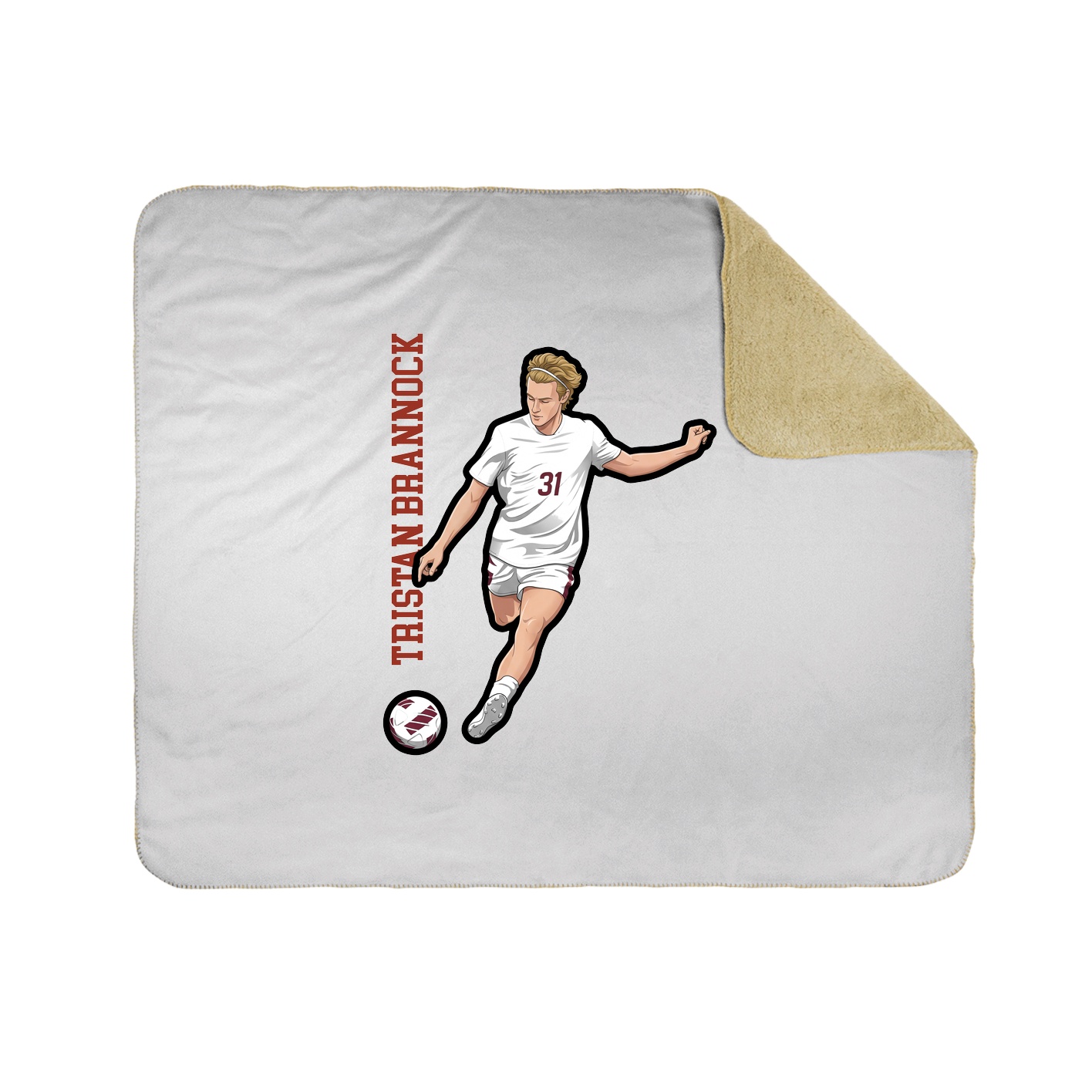 Throw Blanket — Name Vertical in White