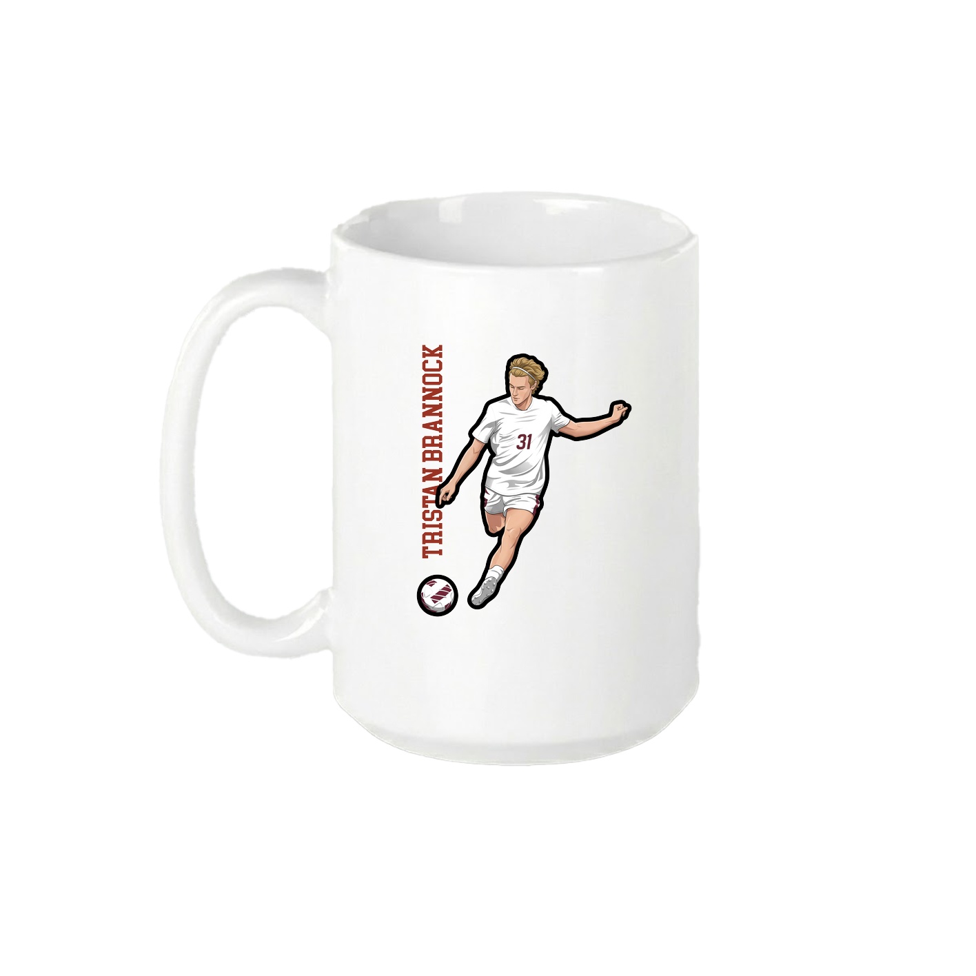 15oz Coffee Mug — Name Vertical in White