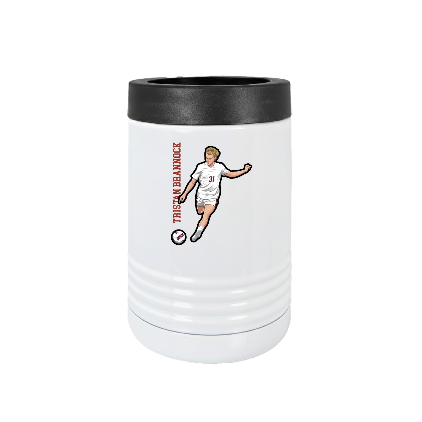 Beverage Holder — Name Vertical in White