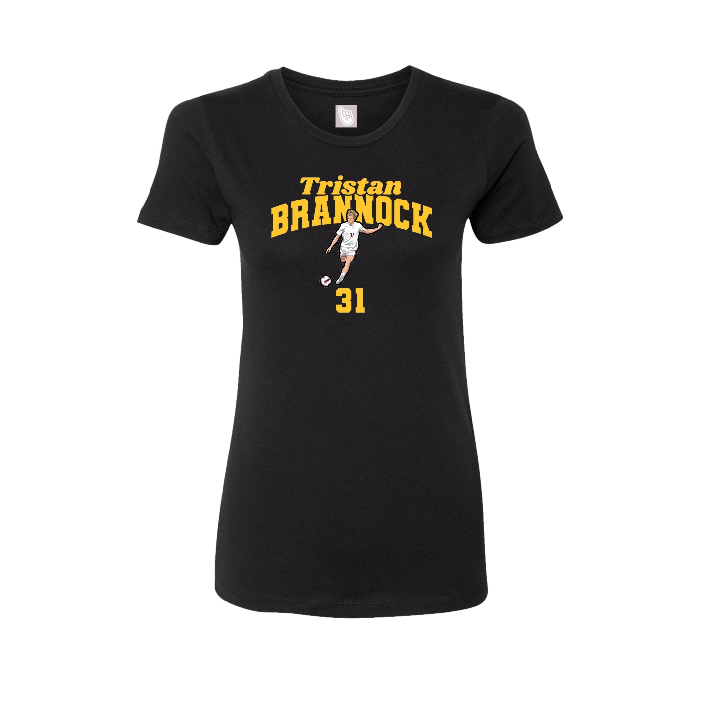 Fitted Women's Tee — Signature Arch in Black