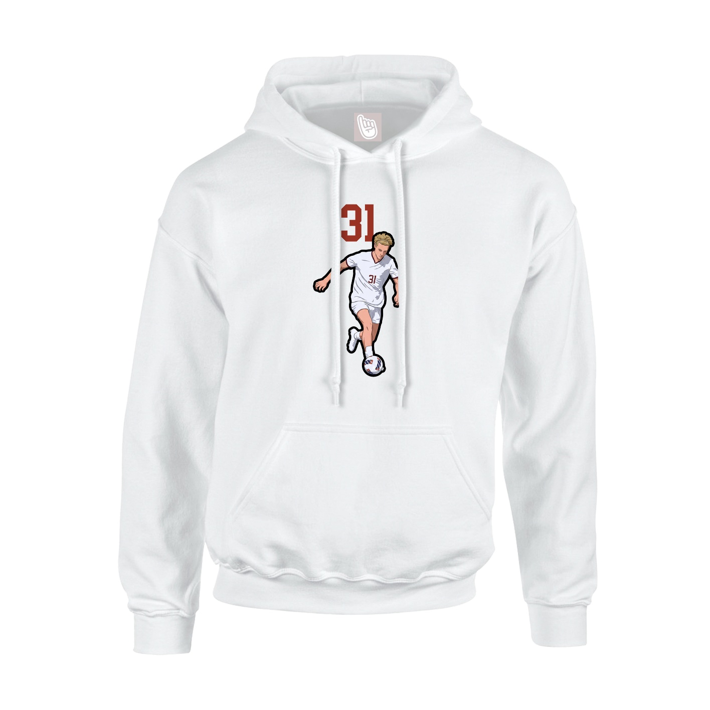 Hoodie — Number Top in White