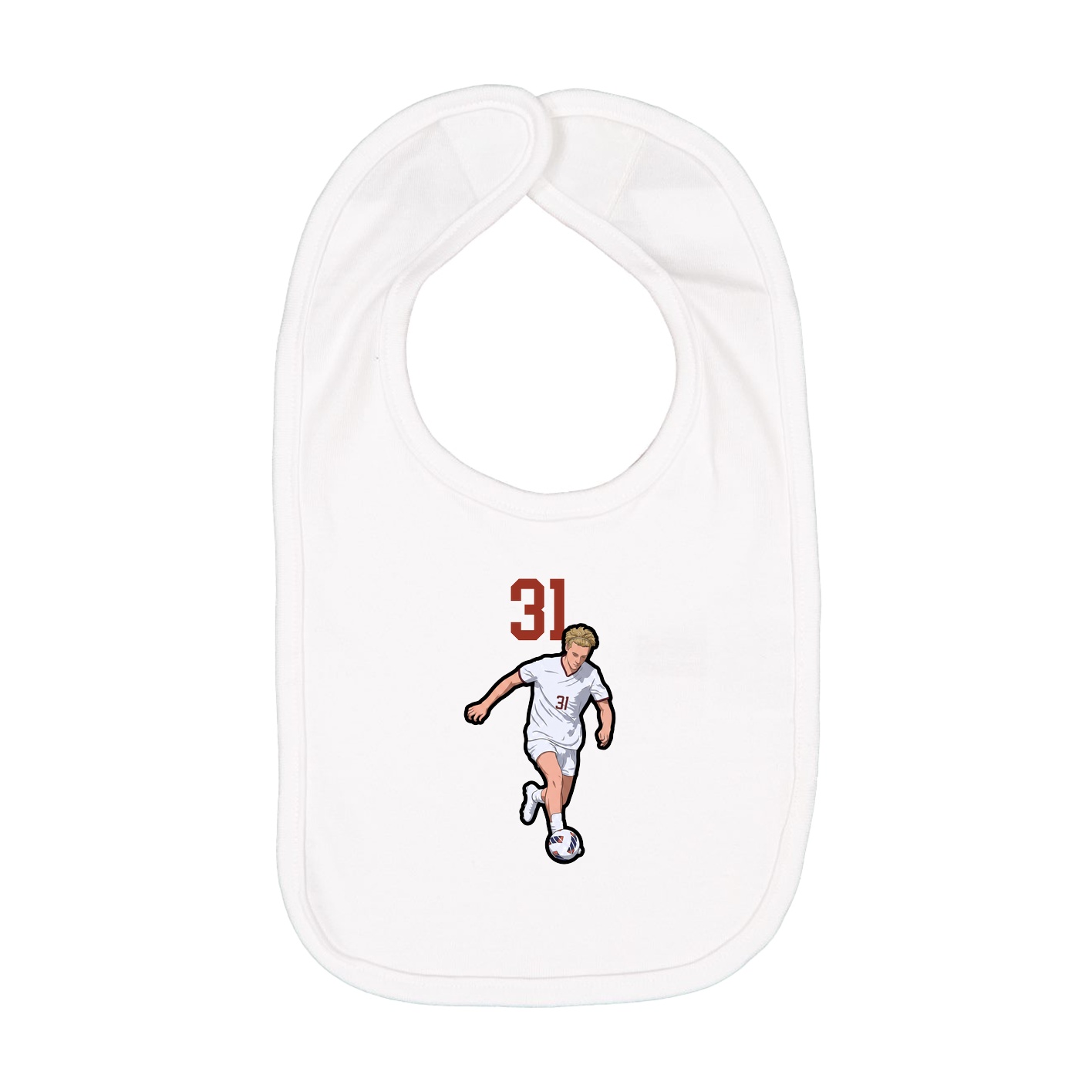 Infant Bib — Number Top in White