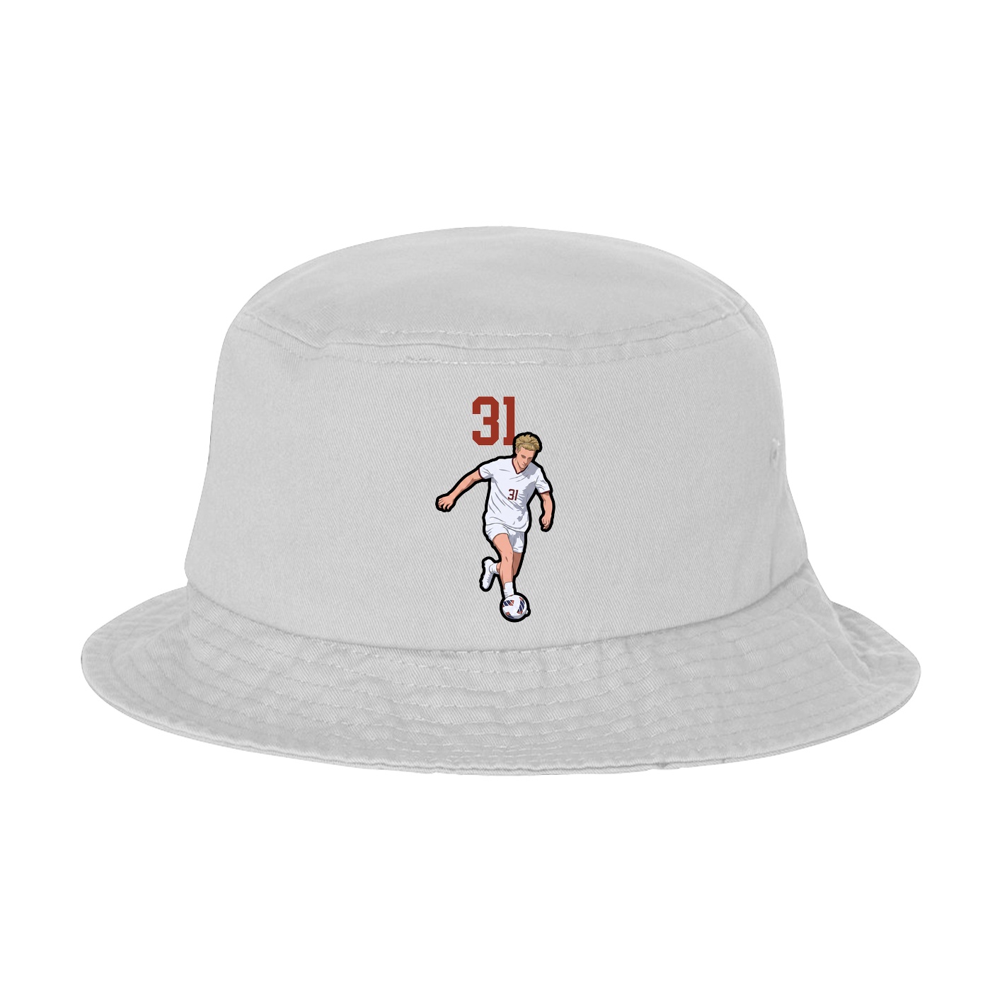 Bucket Cap — Number Top in White
