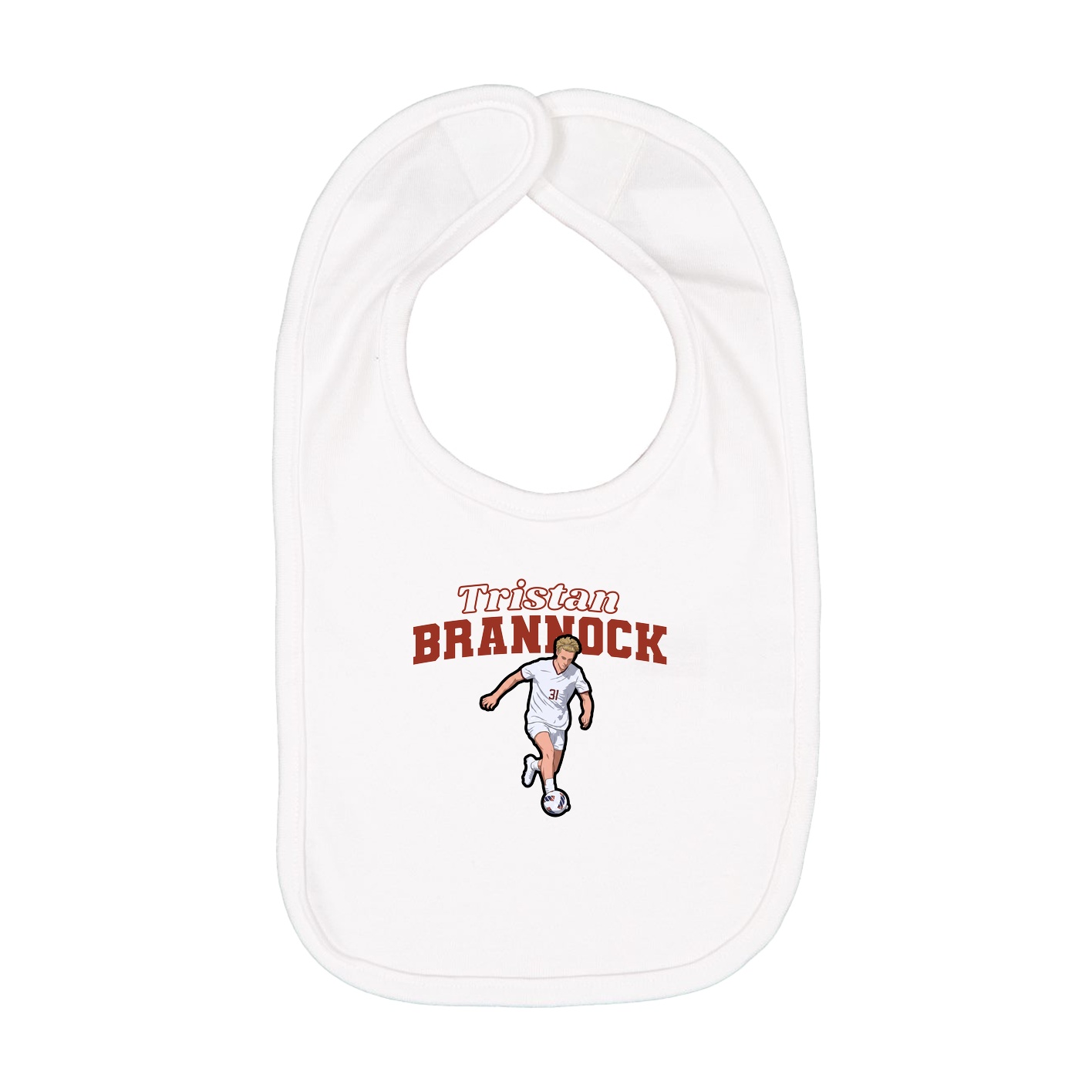 Infant Bib — Name Arch in White