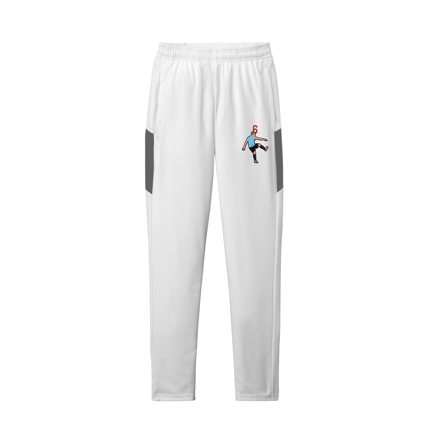 Team Travel Pant — Number Top in White/Grey