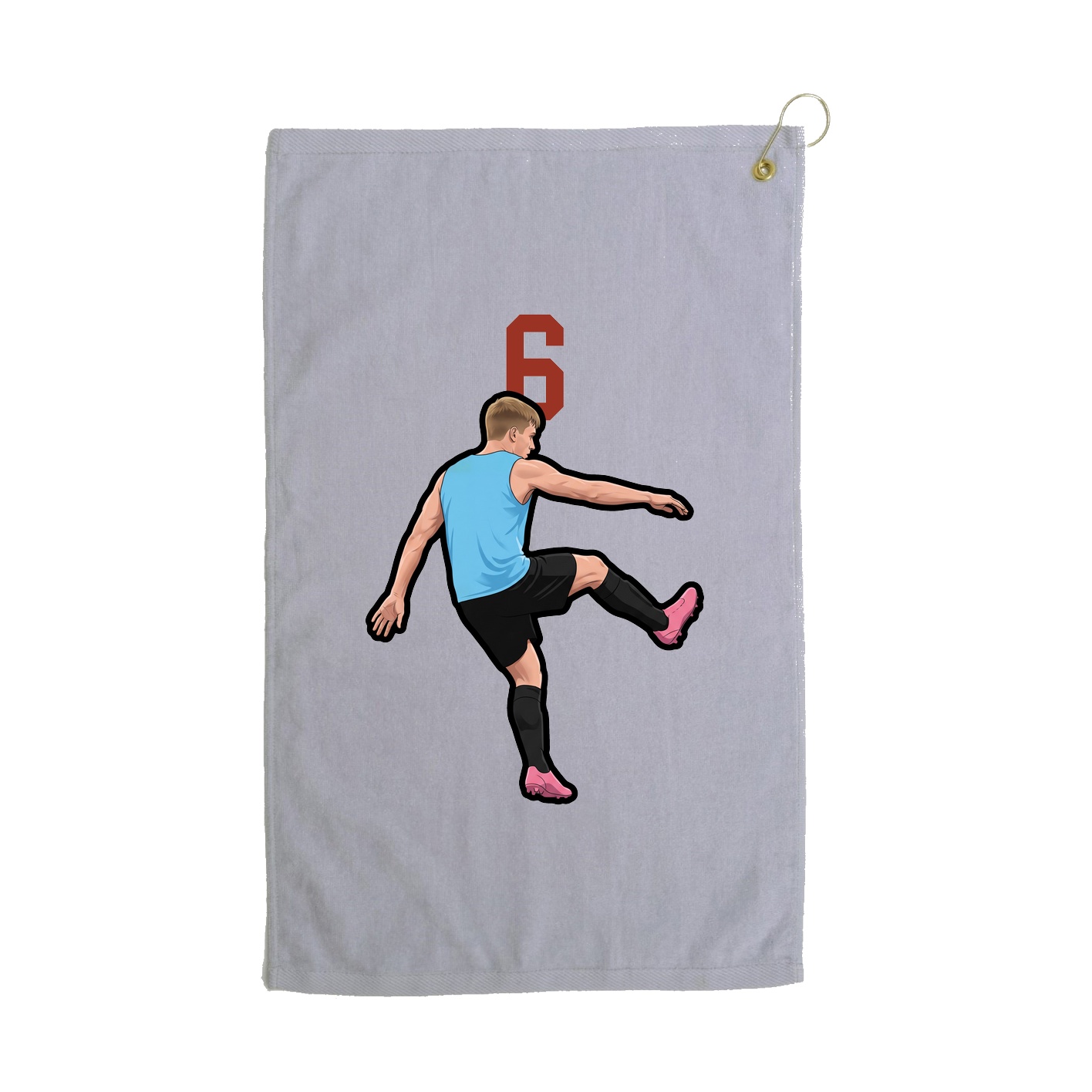 Golf Towel — Number Top in Grey