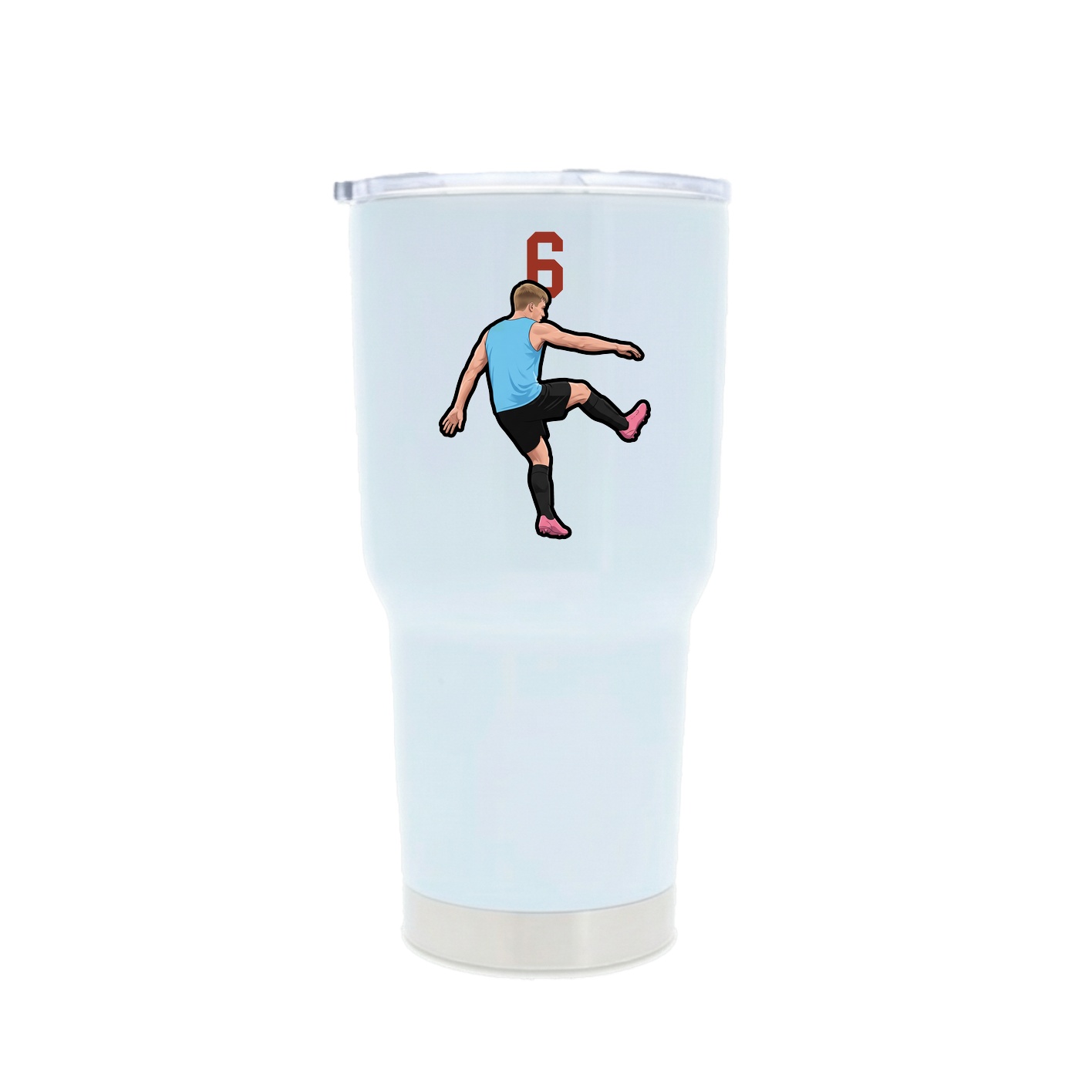 30oz Stainless Steel Tumbler — Number Top in White