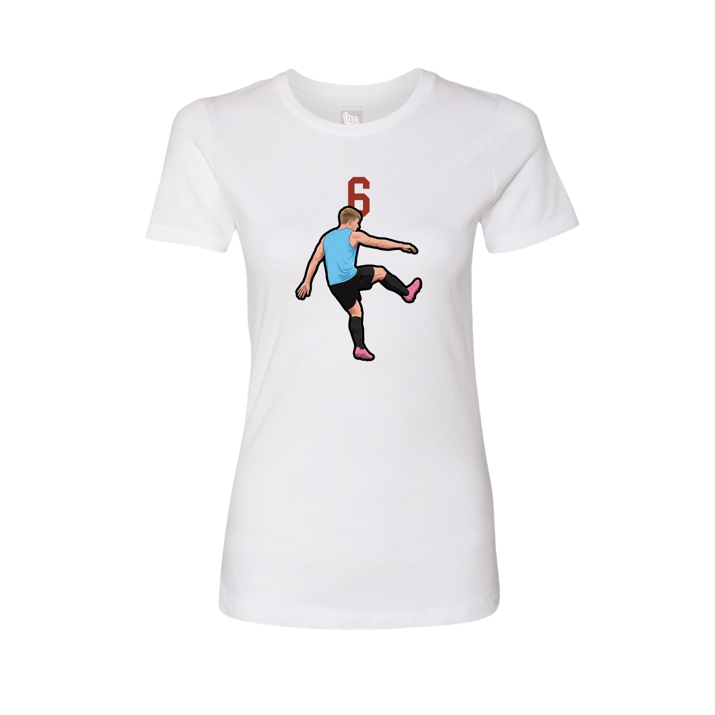Fitted Women's Tee — Number Top in White