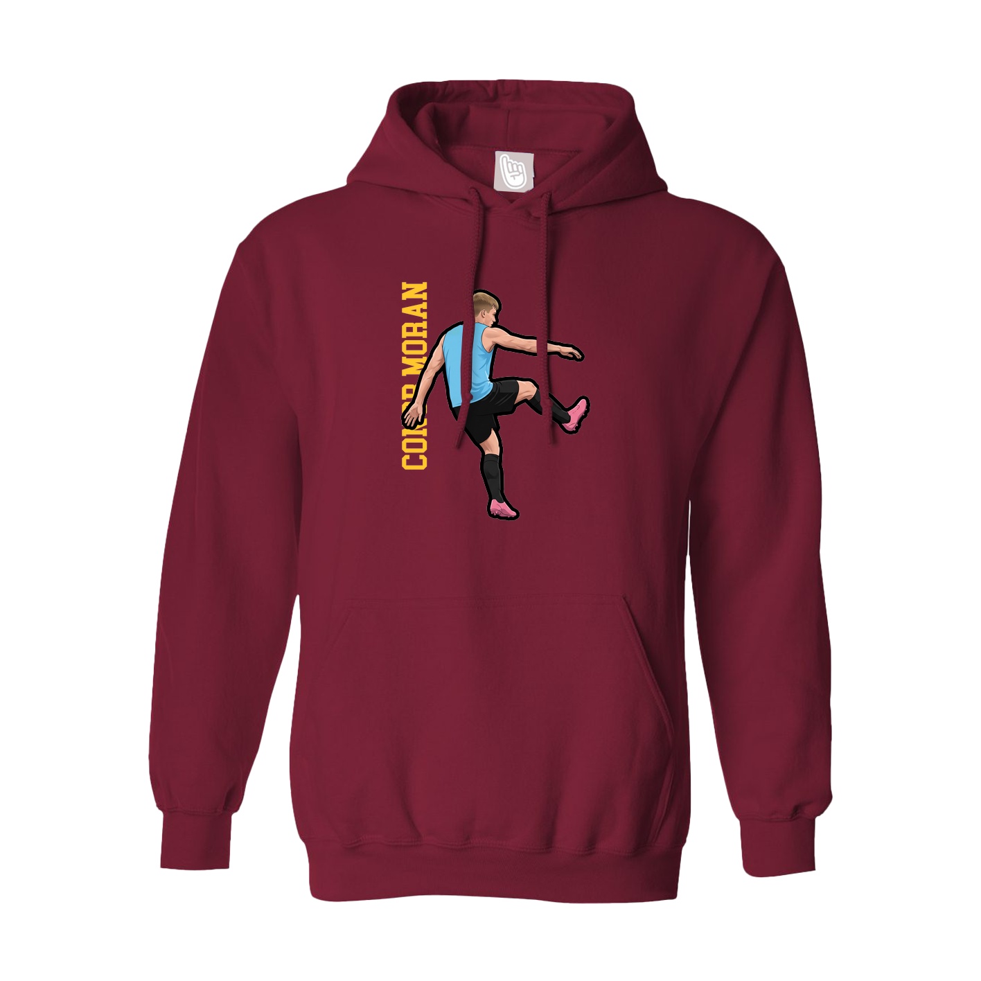 Hoodie — Name Vertical in Cardinal