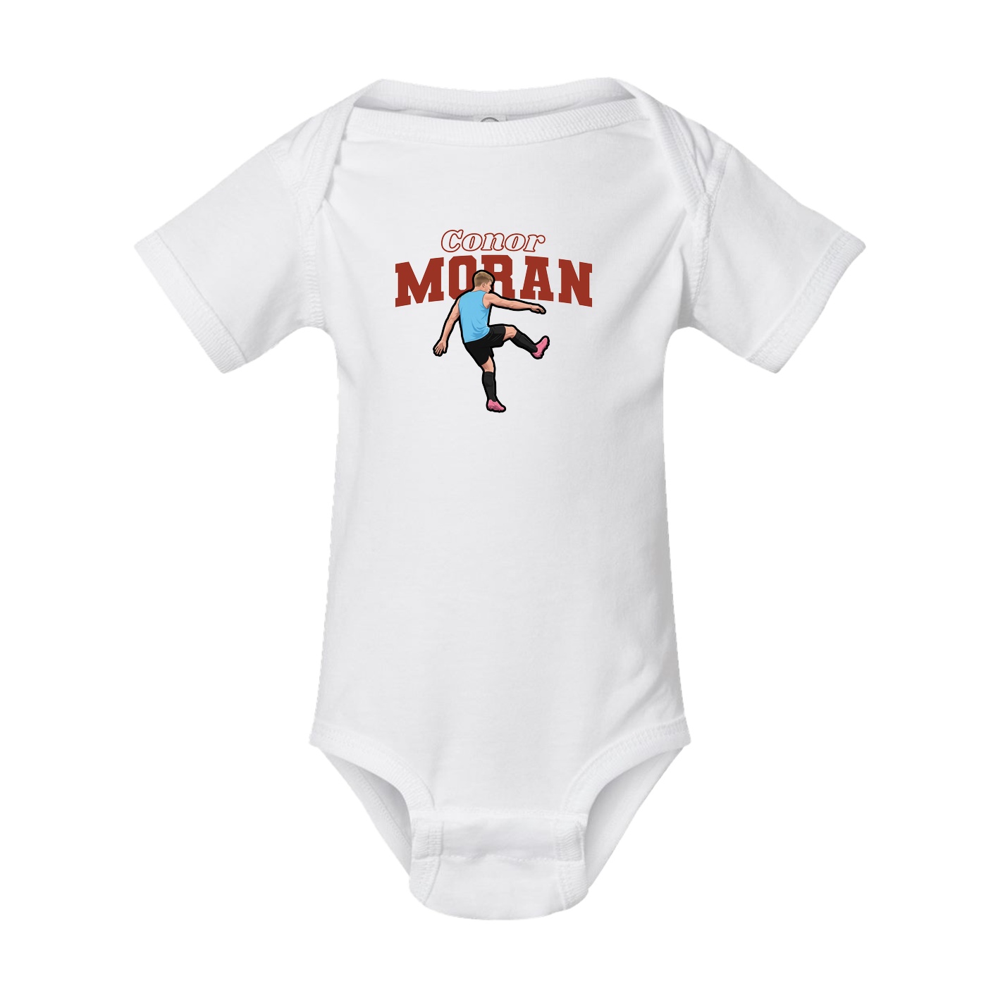 Baby Onesie — Name Arch in White