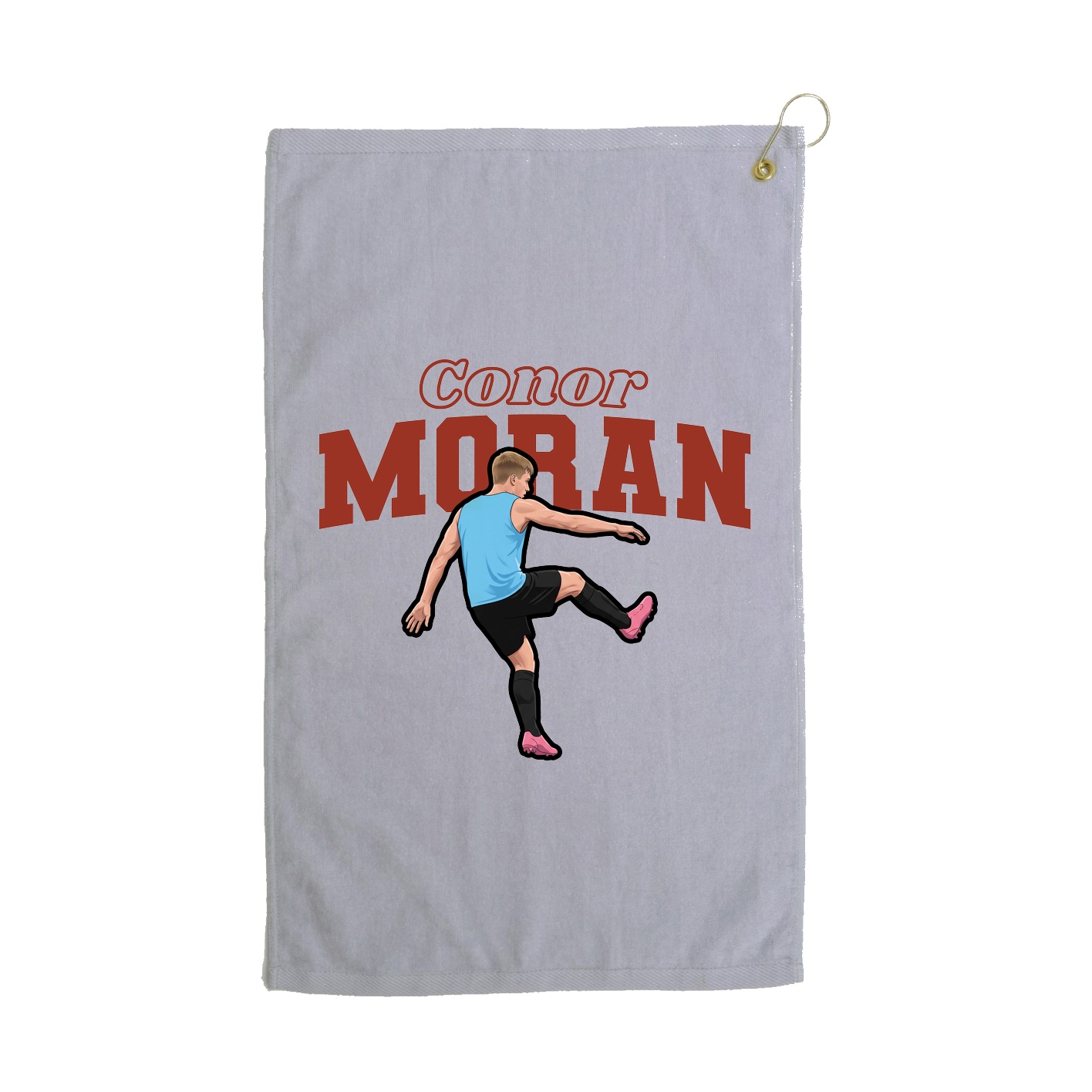 Golf Towel — Name Arch in Grey
