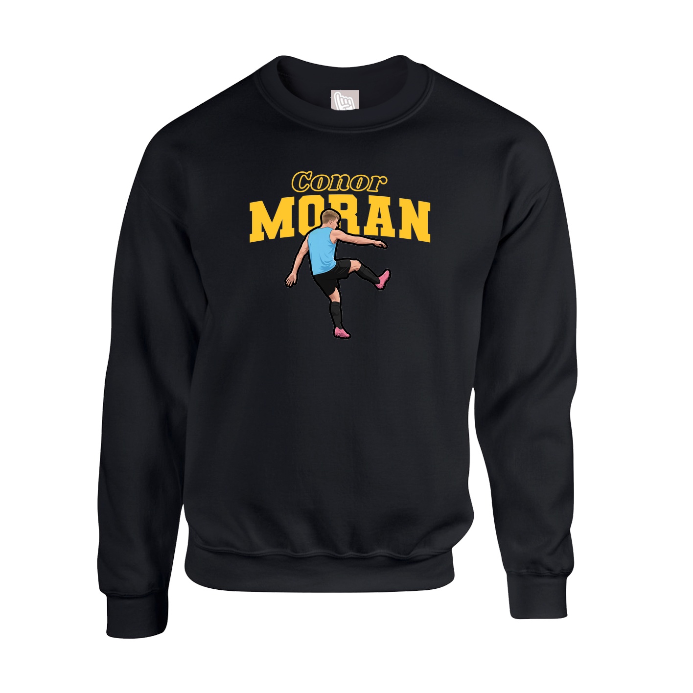 Fleece Crew — Name Arch in Black