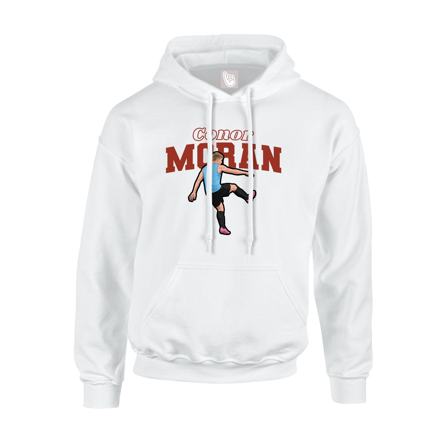 Youth Hoodie — Name Arch in White
